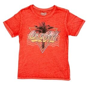Coca Cola palm tree t shirt in heathered red Small